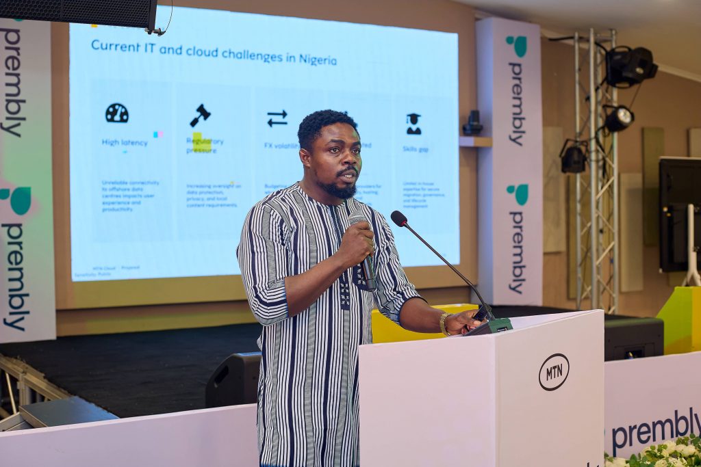 Collins Agu presenting the IT and Cloud Panel at the Prembly Fraud Intelligence Summit 2026.